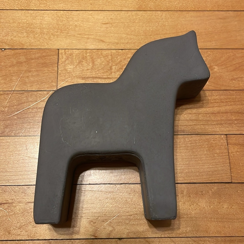 IKEA Ryktbar Dala Horse Gray Small CONCRETE Decorative Figurine Sweden 5.25"